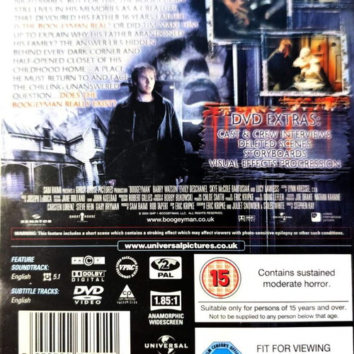 Boogeyman DVD used, horror movie with English subtitles