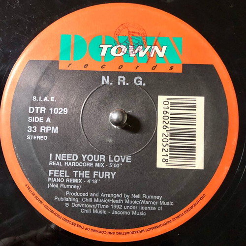 N.R.G. Feel The Fury Remix EP vinyl used, electronic