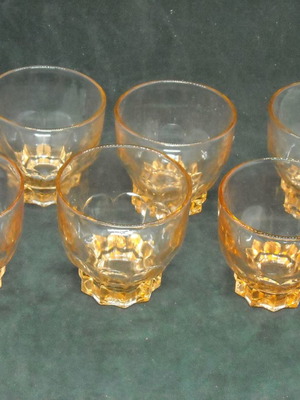 Vintage whiskey glass set used, French origin
