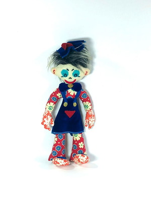 Vintage Handmade Cloth Doll 35cm like new, 1970s lady