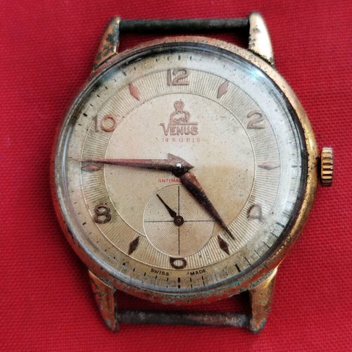 Vintage Venus 19 Rubis ρολόι μεταχειρισμένο, δεν είναι λειτουργικό