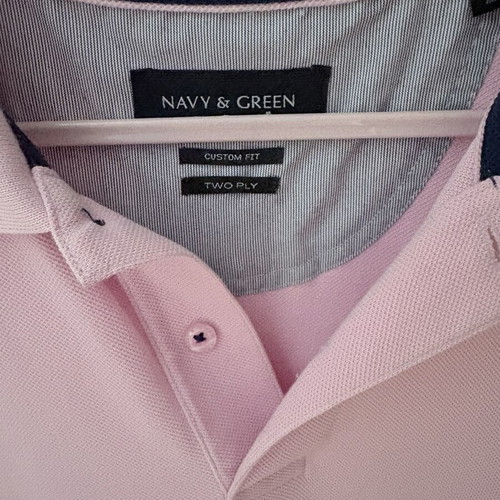 Navy & Green men's polo shirt XXL like new, pink multicolor