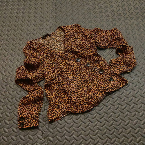 Bershka women's wrap shirt like new, brown and black crop top