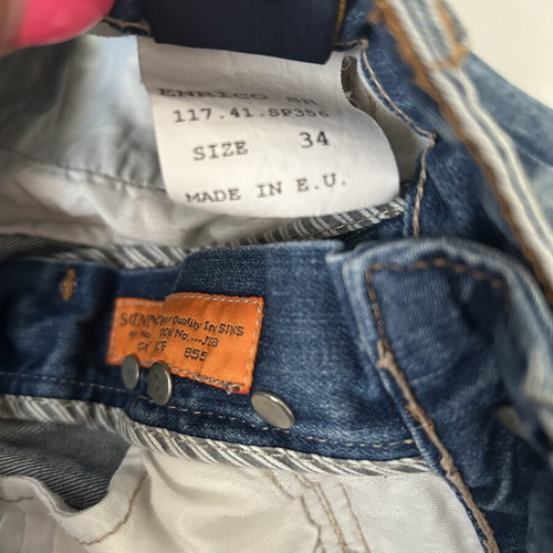 Men's denim bermuda shorts like new, size 34, blue