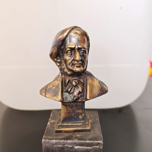 Brass Beethoven Bust with Marble Base like new