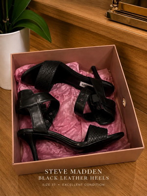 Steve Madden μαύρα πέδιλα με snake-effect μέγεθος 37 σαν καινούργιο