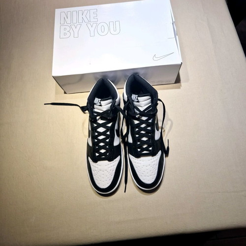 Nike Panda Dunks High Nike By You new, size 45, black and white