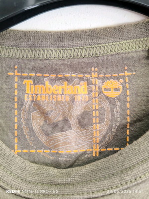 Timberland kids' t-shirt used, size 140 cm, olive color