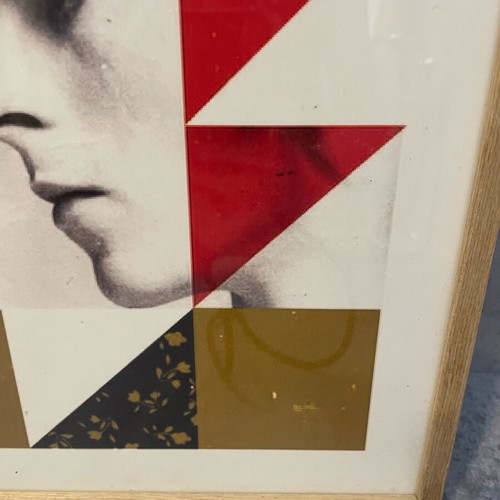 David Bowie framed art print like new, modern art 32x42 cm