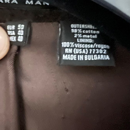 Zara jacket used, dark brown, size 50, velvet with leather details
