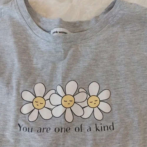 Pink Woman women's T-shirt gray, like new, size L