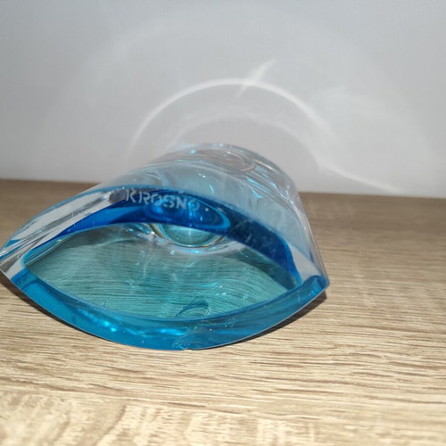 Krosno glass oil candle holder blue and clear, like new
