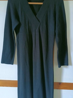 Parthenis midi dress black like new, 70% cotton 30% wool