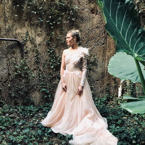 Pink fairy wedding dress new, size -  350,00 - Vendora.cy
