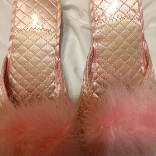 Vintage bridal slippers pink, like new, size 38-39