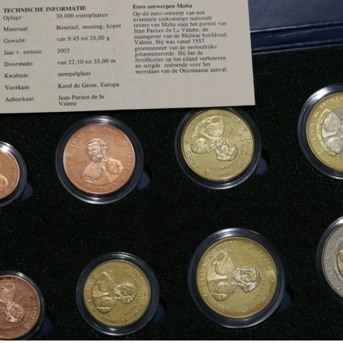 Malta 2003 Euro Pattern Trial Set new, complete with folder and certificate