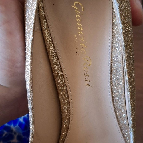 Gianvito Rossi heels used, gold, size 38.5