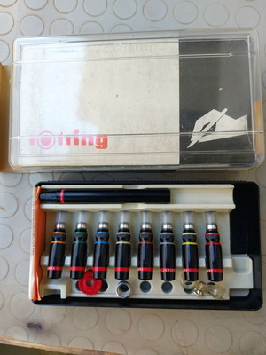 Vintage σετ ραπιδογράφων rOtring Variant 8 τεμάχια, κατασκευασμένο στη Δυτική Γερμανία σαν καινούργιο