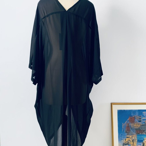 ICHI Black Transparent Shirt One Size New