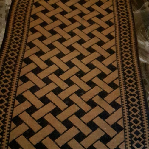 Handmade wool rug runner used, 338x63cm