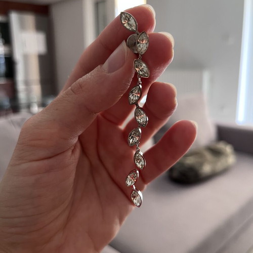 Rebecca Lumiere Crystal earrings, silver