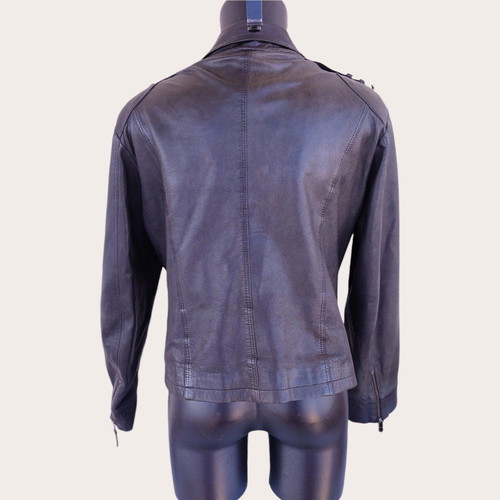 Bossini women's black leather jacket L used, soft leather