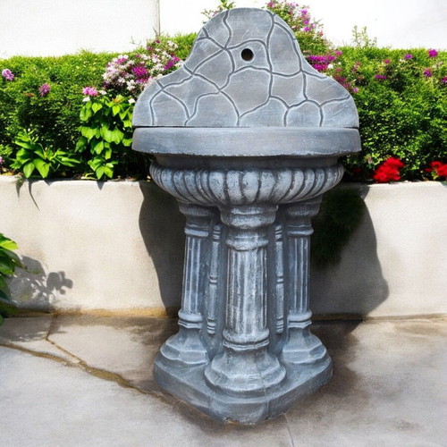 Aphrodite Concrete Garden Fountain for Wall in Gray and White