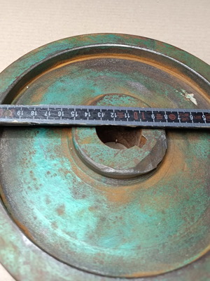 Double cast iron pulley like new, 35 mm shaft