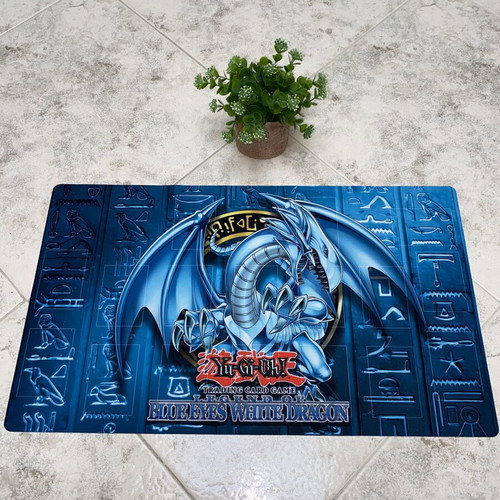 Yu Gi Oh Blue Eyes White Dragon Playmat like new fabric