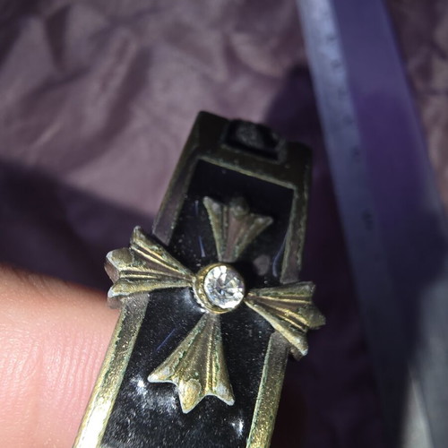Men's vintage bracelet with cross and black cord used
