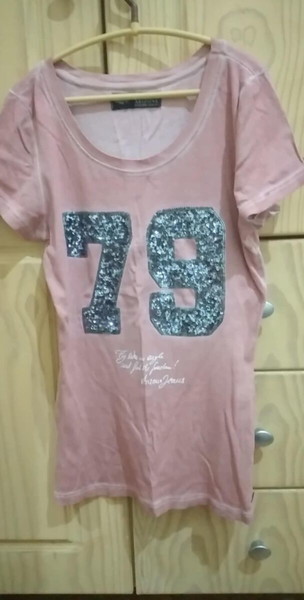 Γυναικείο Ροζ T-shirt Arizona με Στάμπα "79" – Μέγεθος M