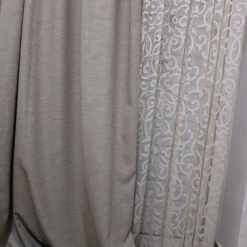 Linen and lace curtains set of 2 like new