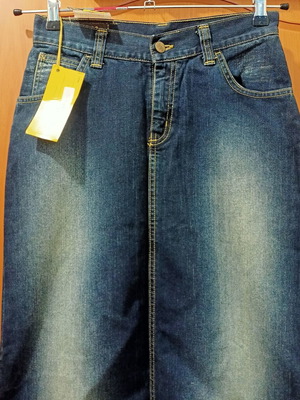 Lee Cooper Women's Side Slit Maxi Denim Skirt new, size S, blue