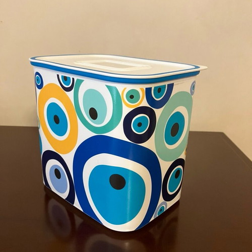 Tupperware Quadro 2.1 L canister with Turkish Eye design new