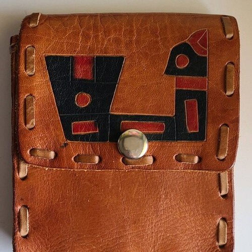Handmade leather belt bag brown like new