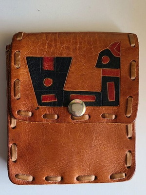 Handmade leather belt bag brown like new