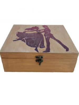 Wooden storage box Zevgari new with decoupage technique