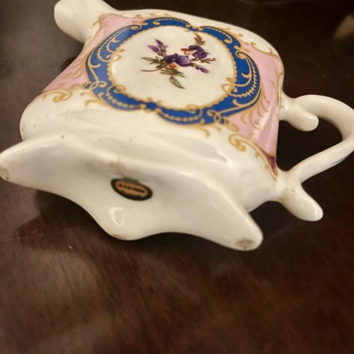 Limoge porcelain milk jug used, hand-painted vintage