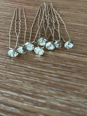 Hairpins with rhinestones like new, set of 8 silver