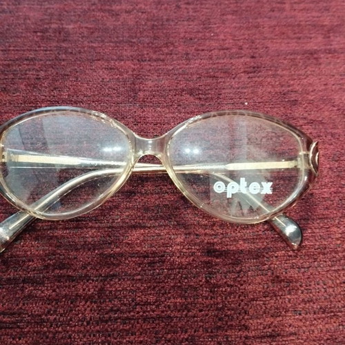 Optex Vintage Women's Eyeglass Frame New Transparent Honey