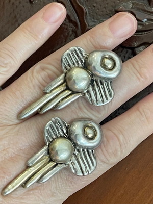 Αντίκα επώνυμα ασημένια σκουλαρίκια 925 μεταχειρισμένα