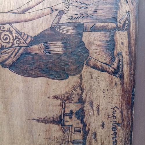 Pyrography paintings used, set of 2, Cyprus 32/24 cm