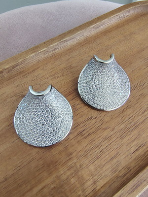 Silver plated earrings with zircon stones