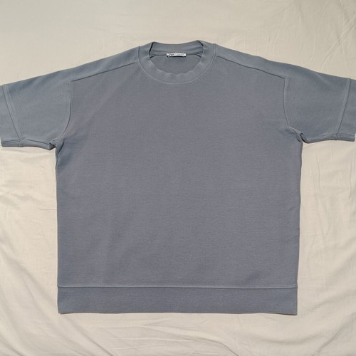 Zara Man Heavyweight Short-Sleeve Sweatshirt like new, gray ciel