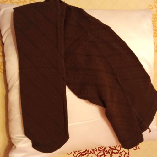 Polka Dot Tights new S/M chocolate with purple stripes
