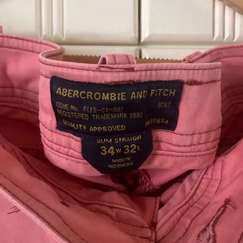 Abercrombie & Fitch denim jeans slim fit dark pink W34 L32 like new