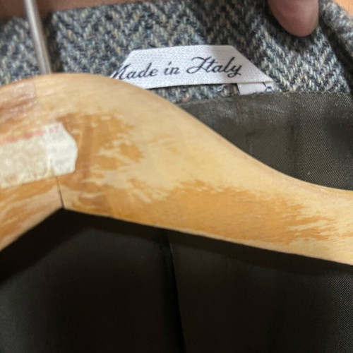 Men's jacket like new, Italian, thin herringbone pattern, gray and blue, size XL