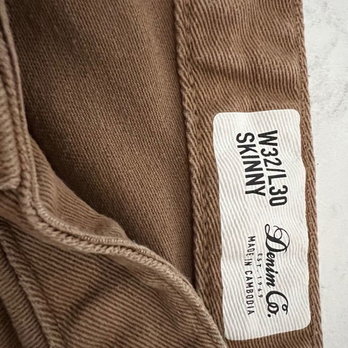 Primark brown skinny fit pants used, acid washed