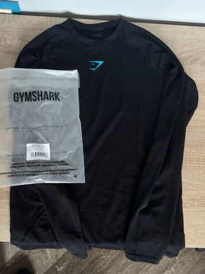 Gymshark Element Baselayer μακρυμάνικη συμπιεστική μπλούζα καινούργια, μέγεθος M, μαύρο/μπλε