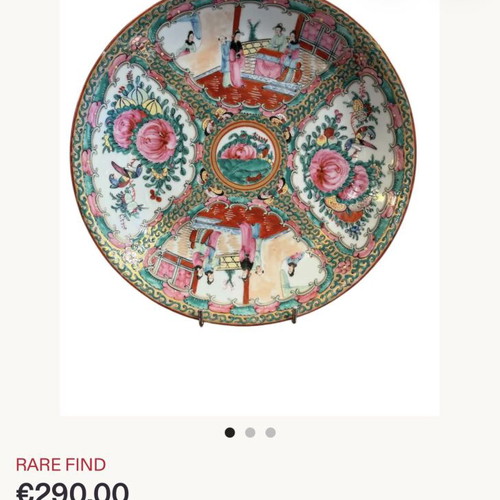 Decorative porcelain plate with traditional Asian motifs new
